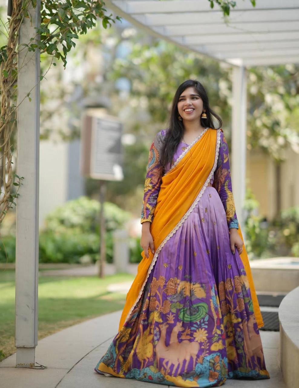 PC-478 BY SUSWANI FANCY DESIGNER COTTON KALAMKARI PRINT LEHENGA