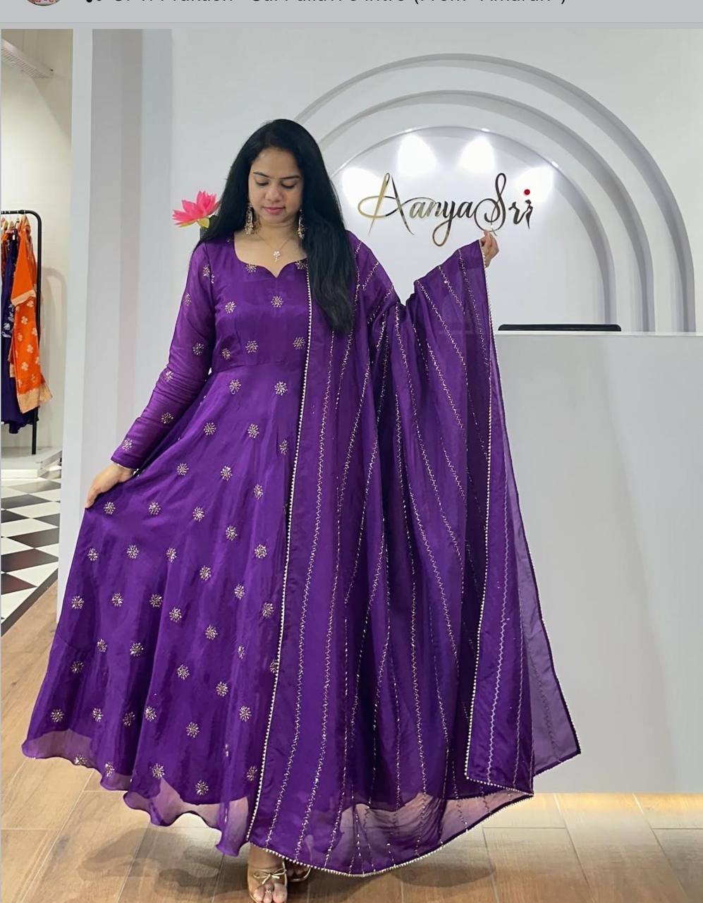 PC-482 COLOURS BY SUSWANI FANCY DESIGNER CHINON ANARAKLI STYLE GOWNS
