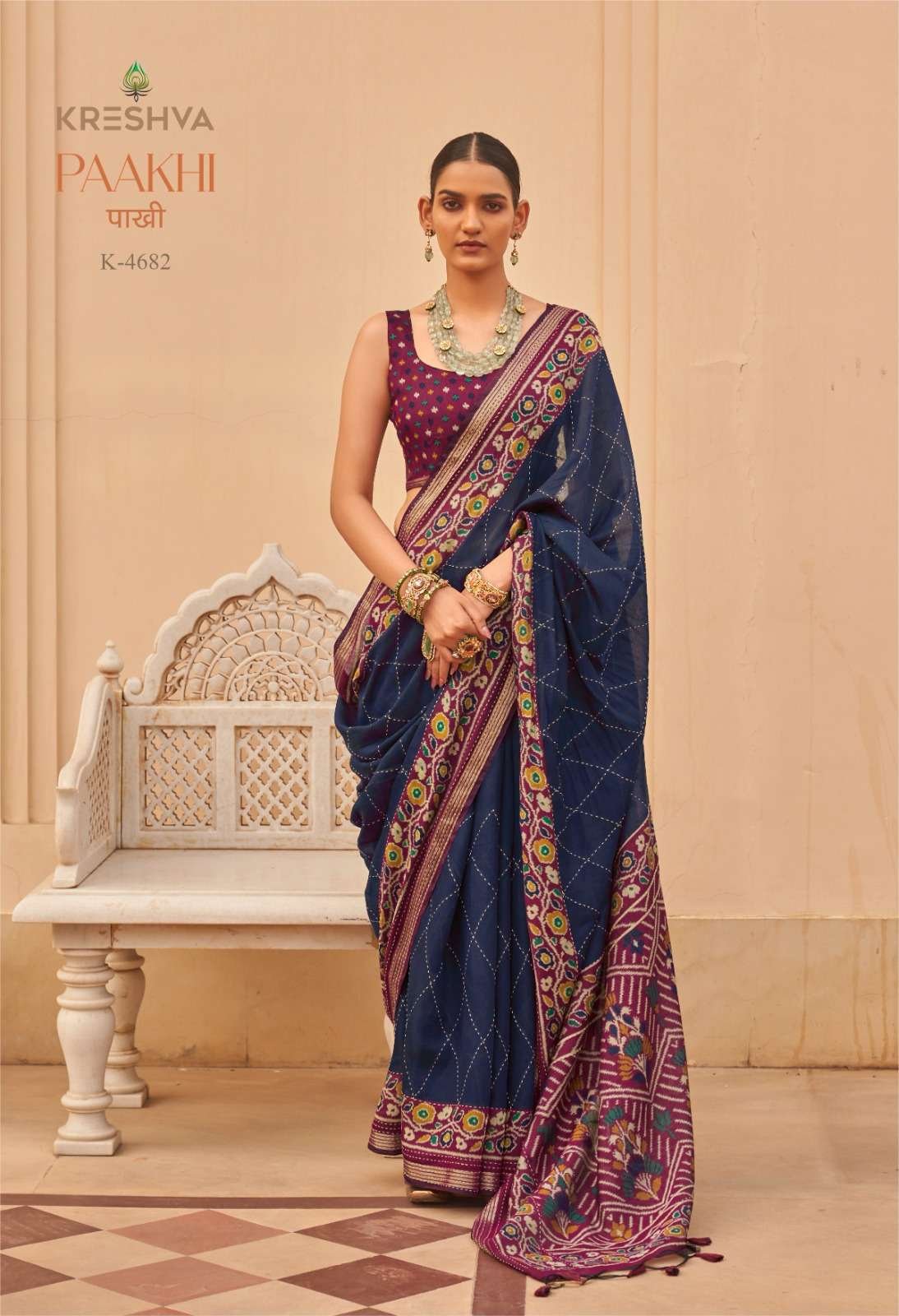 PAAKHI BY KRESHVA K-4680 TO K-4684 SERIES PV CHANDERI SILK SAREES