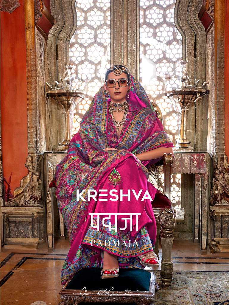 PADMAJA BY KRESHVA K-713 TO K-718 SERIES LUX PV SILK PRINTED SAREES
