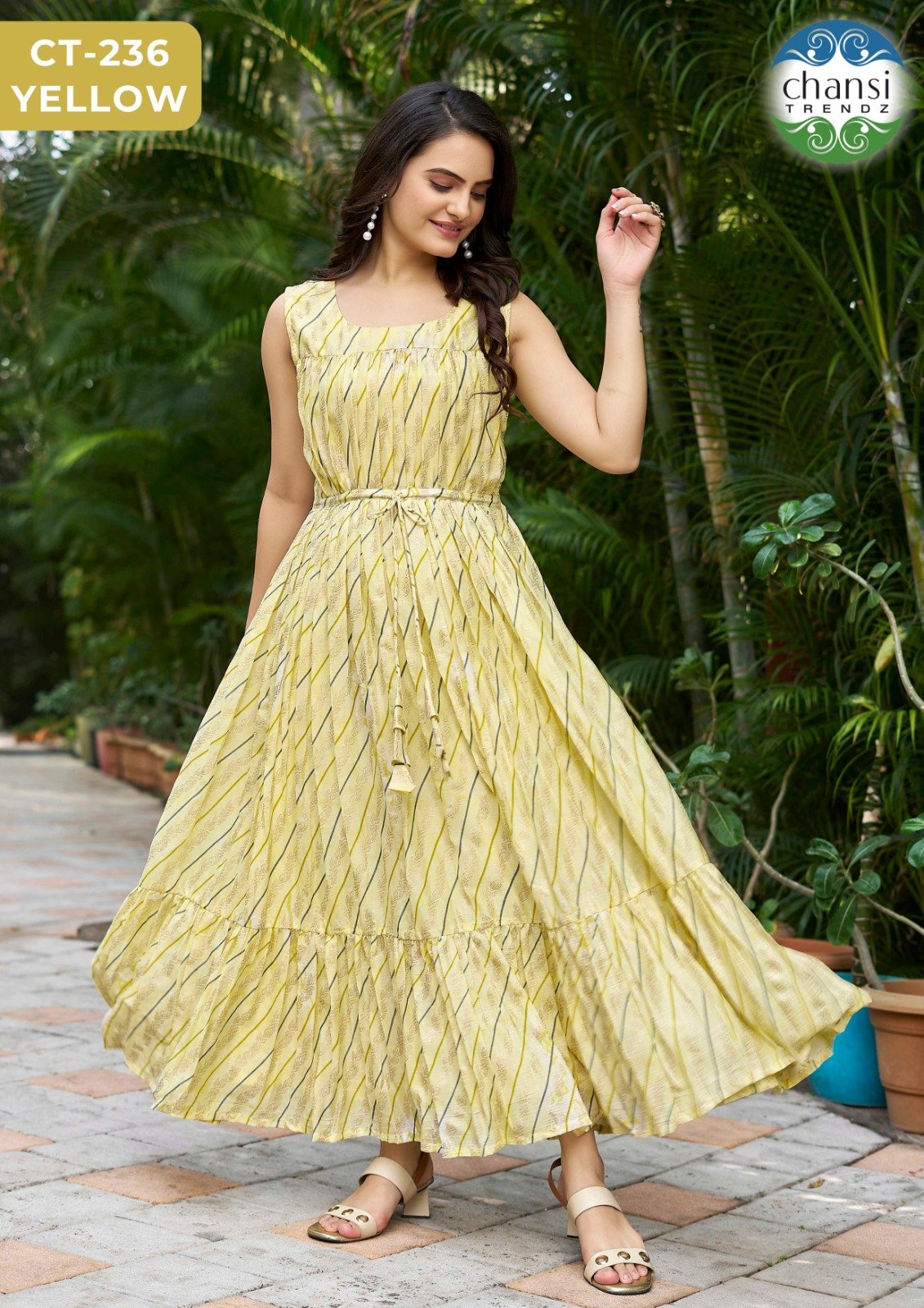 PADMAKSHI BY CHANSI TRENDZ LATEST FANCY DESIGNER CHINON GOWNS