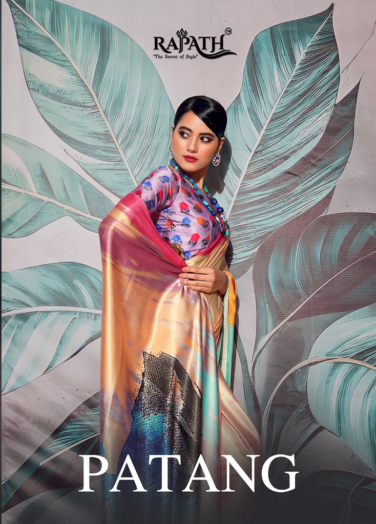 PATANG BY RAJPATH 190001 TO 190008 SERIES SATIN CREPE PRINTED SAREES