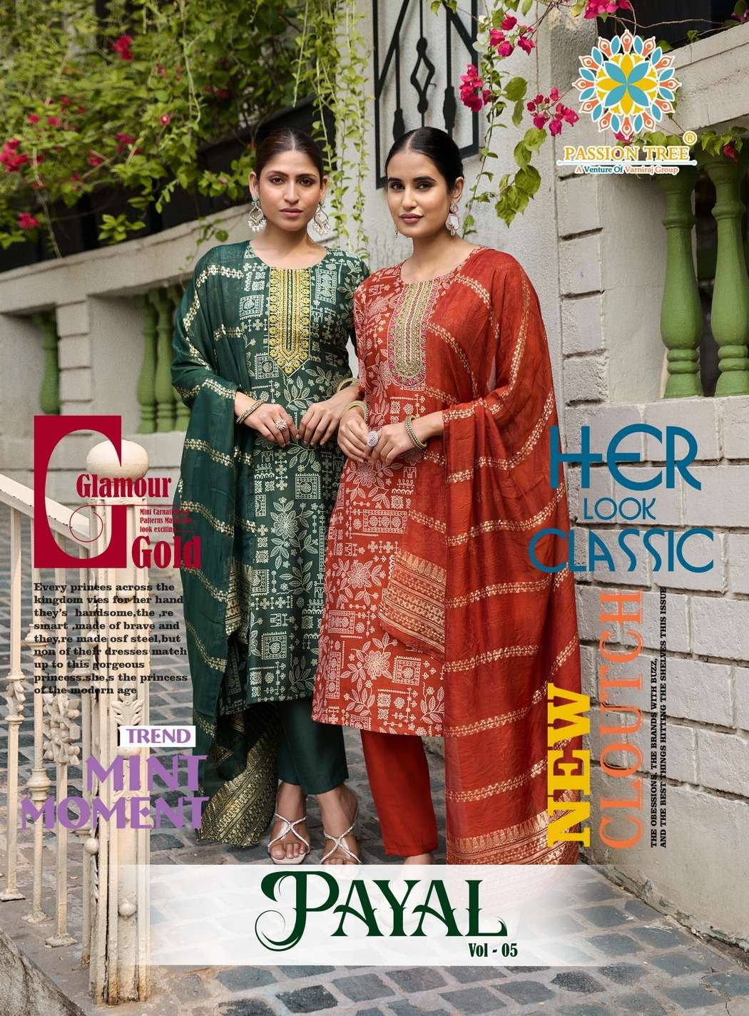 PAYAL VOL-5 BY PASSION TREE 5001 TO 5008 SERIES VATICAN STITCHED DRESSES