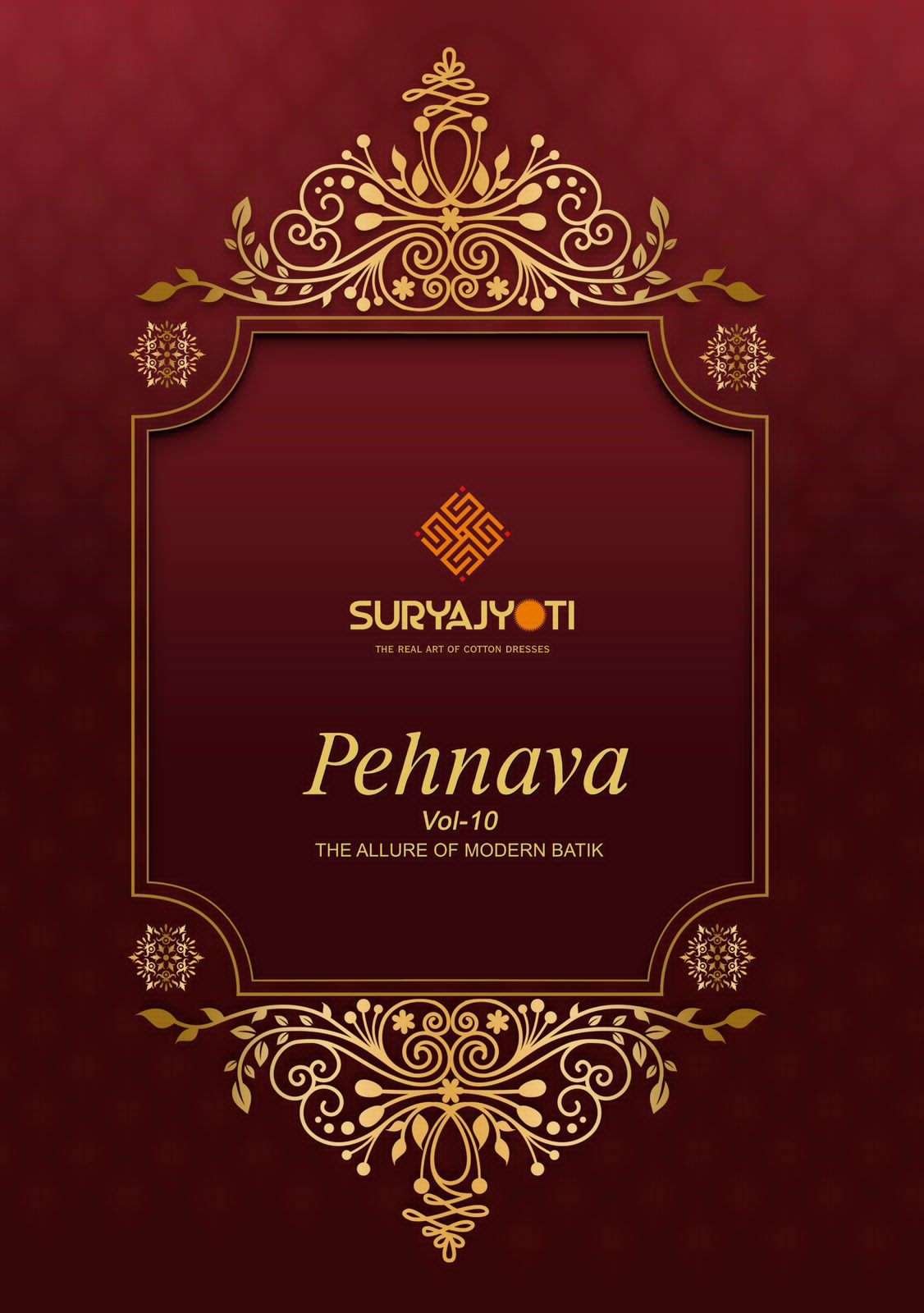 PEHNAVA VOL-10 BY SURYAJYOTI 10001 TO 10010 SERIES CAMBRIC COTTON DRESSES