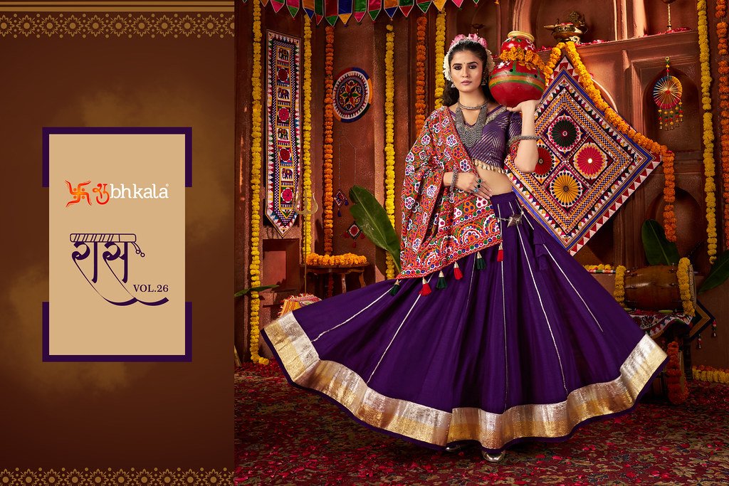 RAAS VOL-26 BY SHUBHKALA 11071 TO 11075 SERIES NAVRATRI LEHENGAS