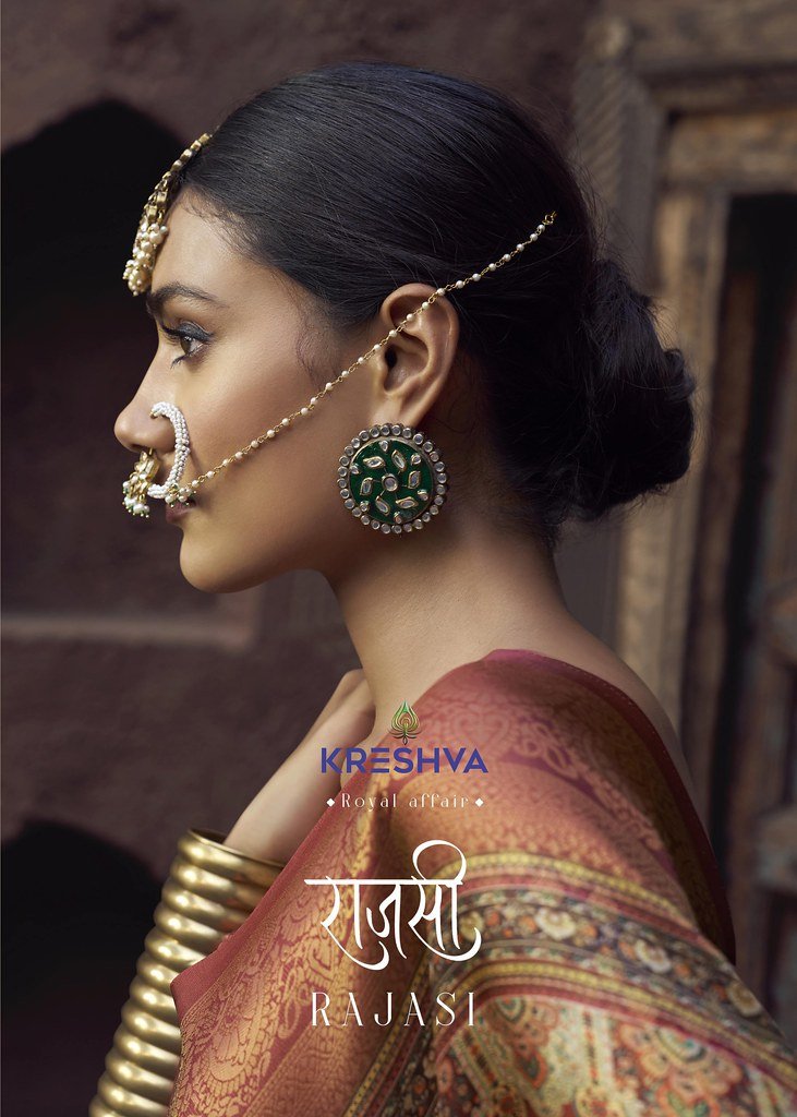 RAJASI BY KRESHVA K-7002 TO K-7007 SERIES JACQUARD PV SILK SAREES