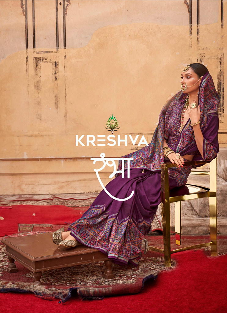 RAMBHAA BY KRESHVA K-845 TO K-852 SERIES PV SILK LUX PRINTED SAREES