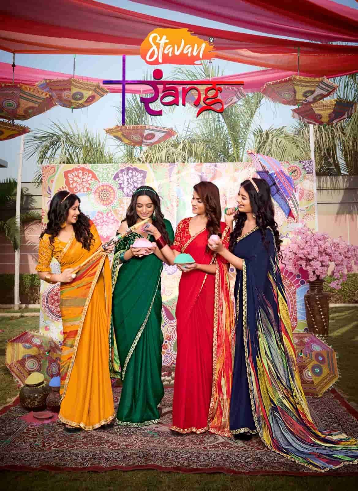 RANG BY STAVAN 1001 TO 1009 SERIES DESIGNER MOSS CHIFFON PRINT SAREES