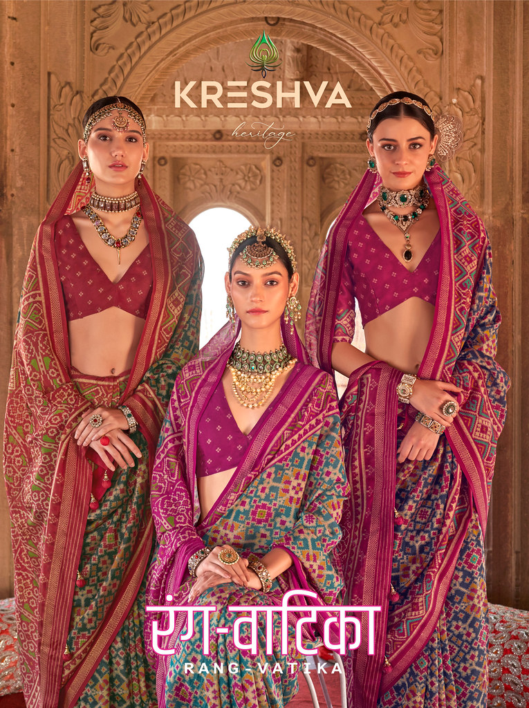RANG-VATIKA BY KRESHVA K-771 TO K-782 SERIES GEORGETTE PATOLA SAREES