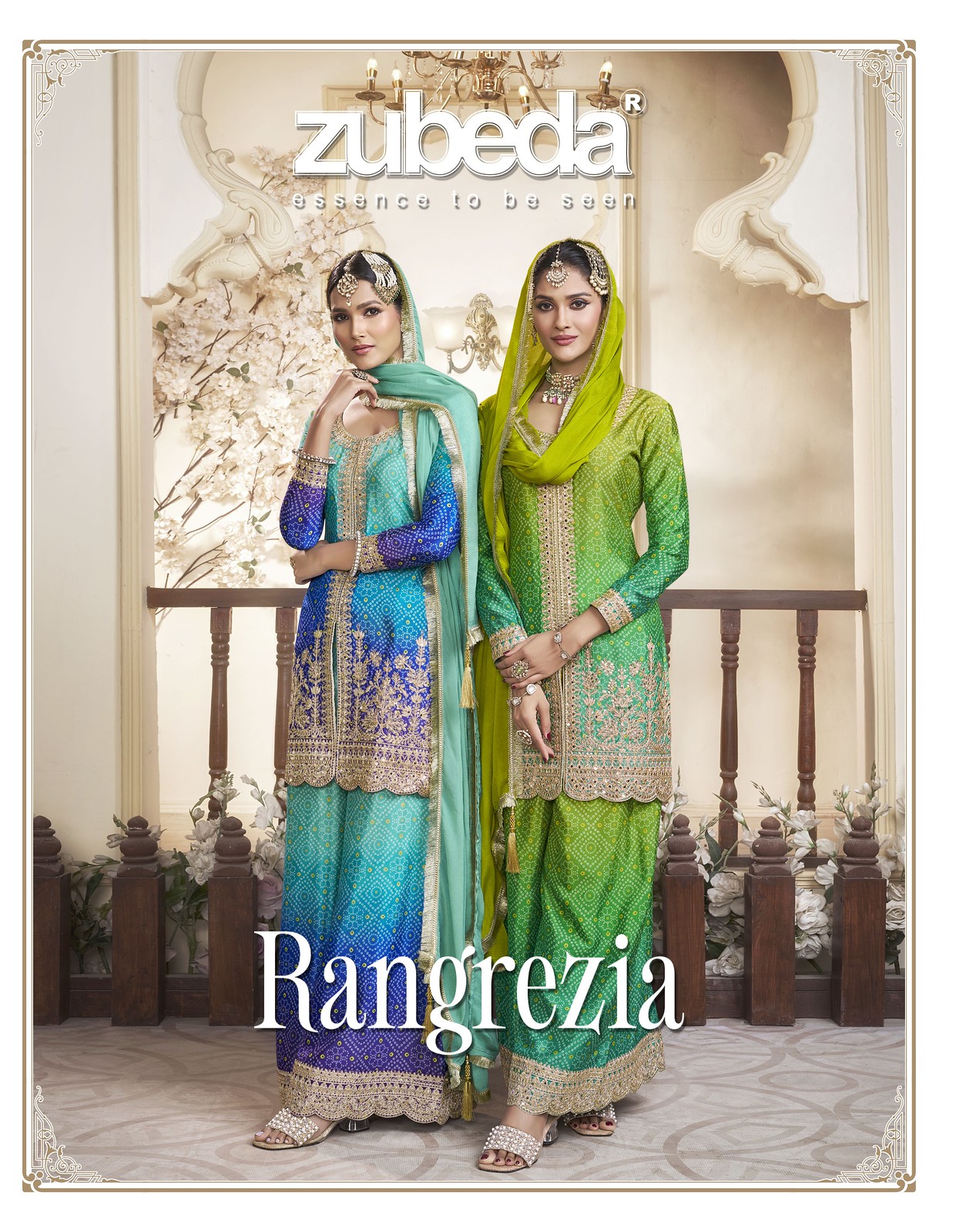 RANGREZIA BY ZUBEDA 710 TO 713 SERIES CHINON SILK SHARARA DRESSES