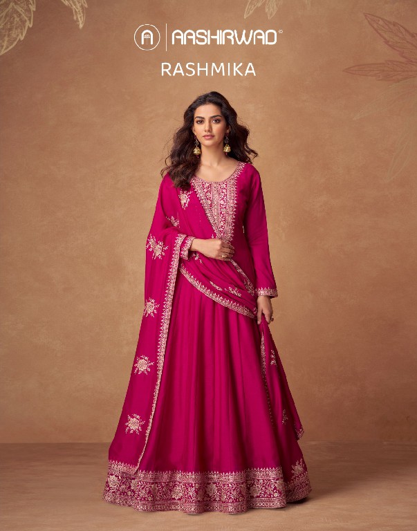 RASHMIKA BY AASHIRWAD CREATION 10196 TO 10200 SERIES PREMIUM SILK GOWNS