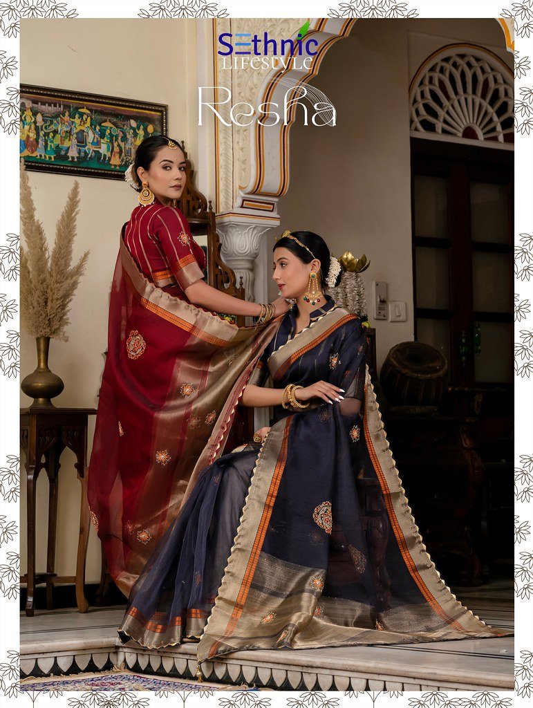 RESHA BY SETHNIC 83001 TO 83004 SERIES FANCY PURE KOTA LINEN SAREES
