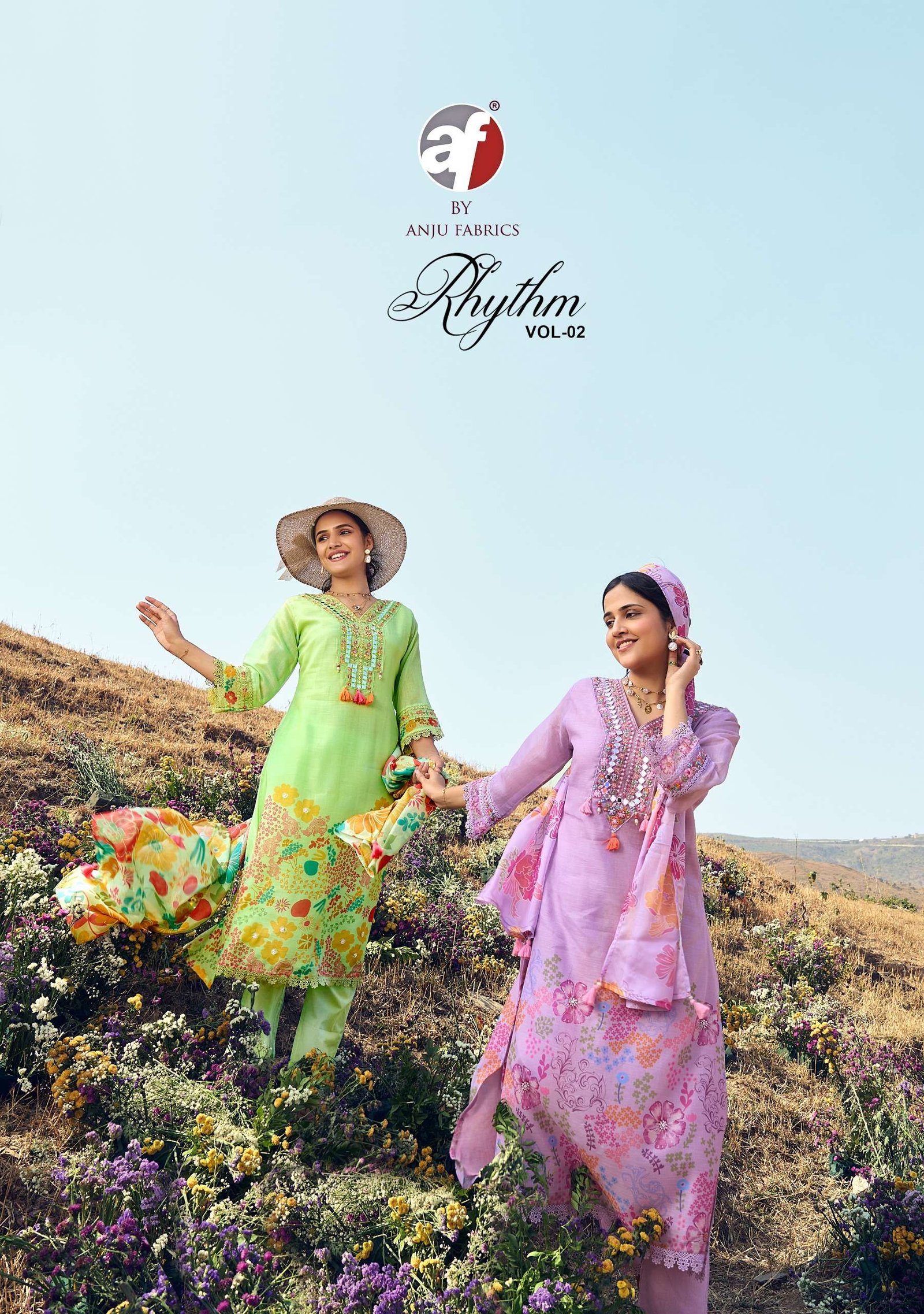 RHYTHM VOL-2 BY ANJU FABRICS 5071 TO 5076 SERIES MAL COTTON DRESSES