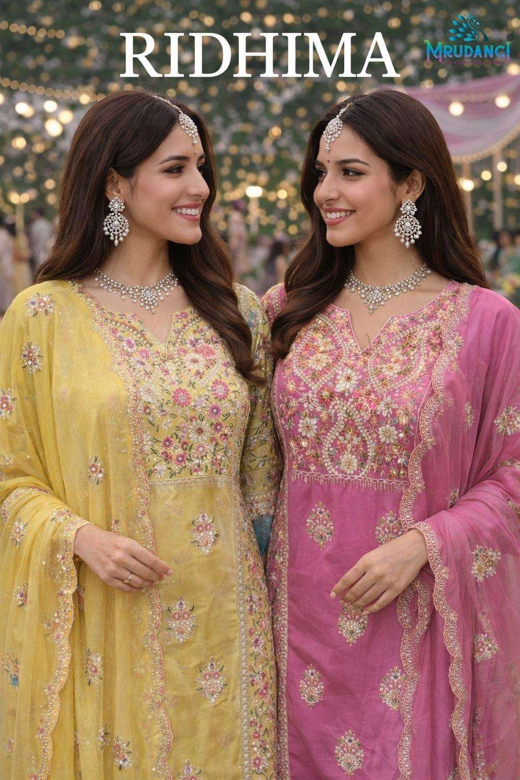 RIDHIMA BY MRUDANGI 881 TO 882 SERIES SIMAR SILK STITCHED DRESSES