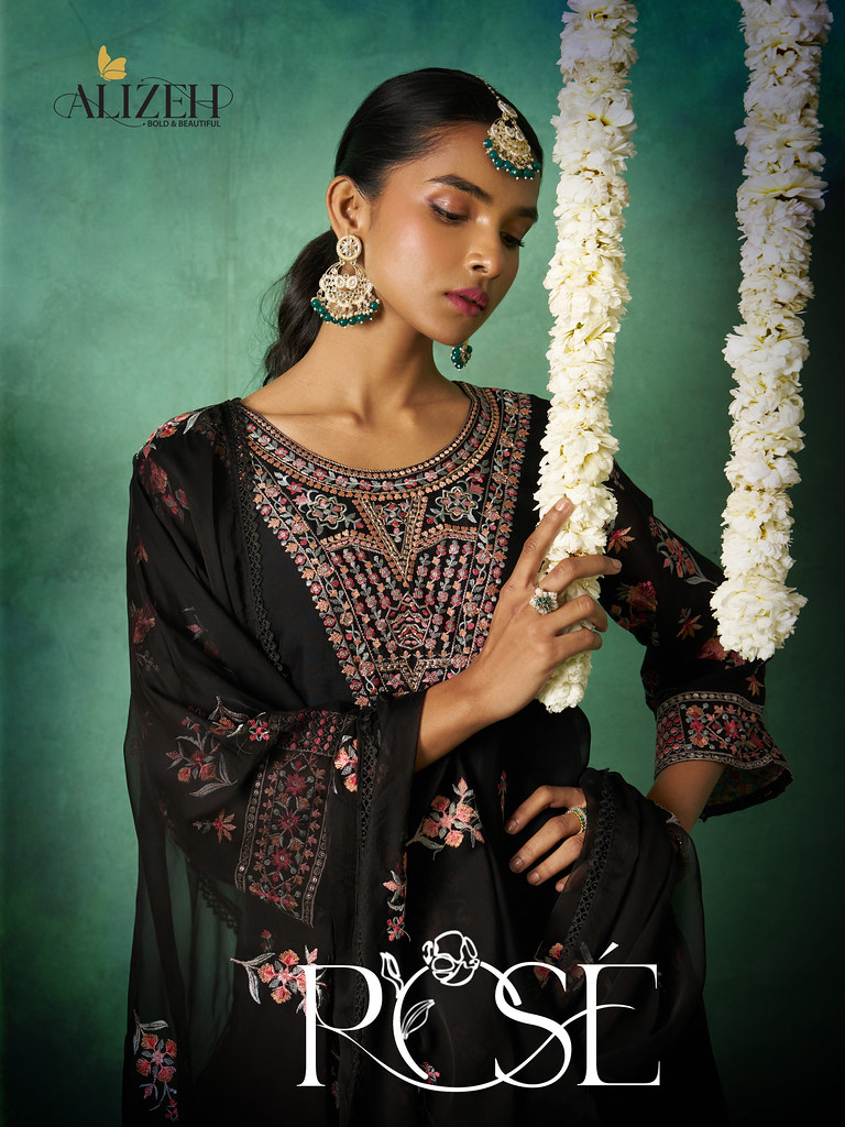 ROSE BY ALIZEH 7005 TO 7008 SERIES HEAVY DESIGNER ORGANZA DRESSES