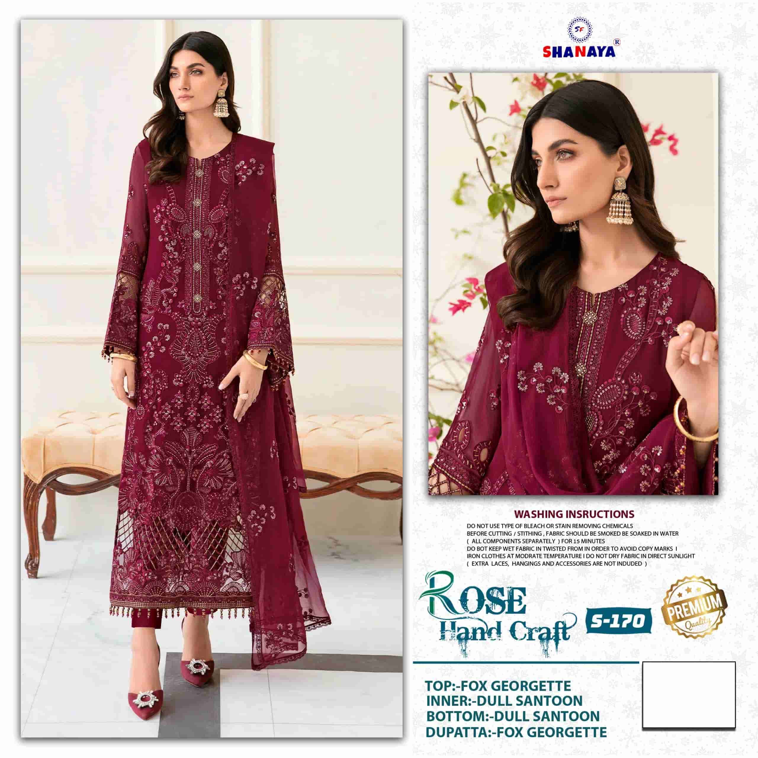 ROSE HAND CRAFT S-170 COLOURS BY SHANAYA FASHION FAUX GEORGETTE DRESSES