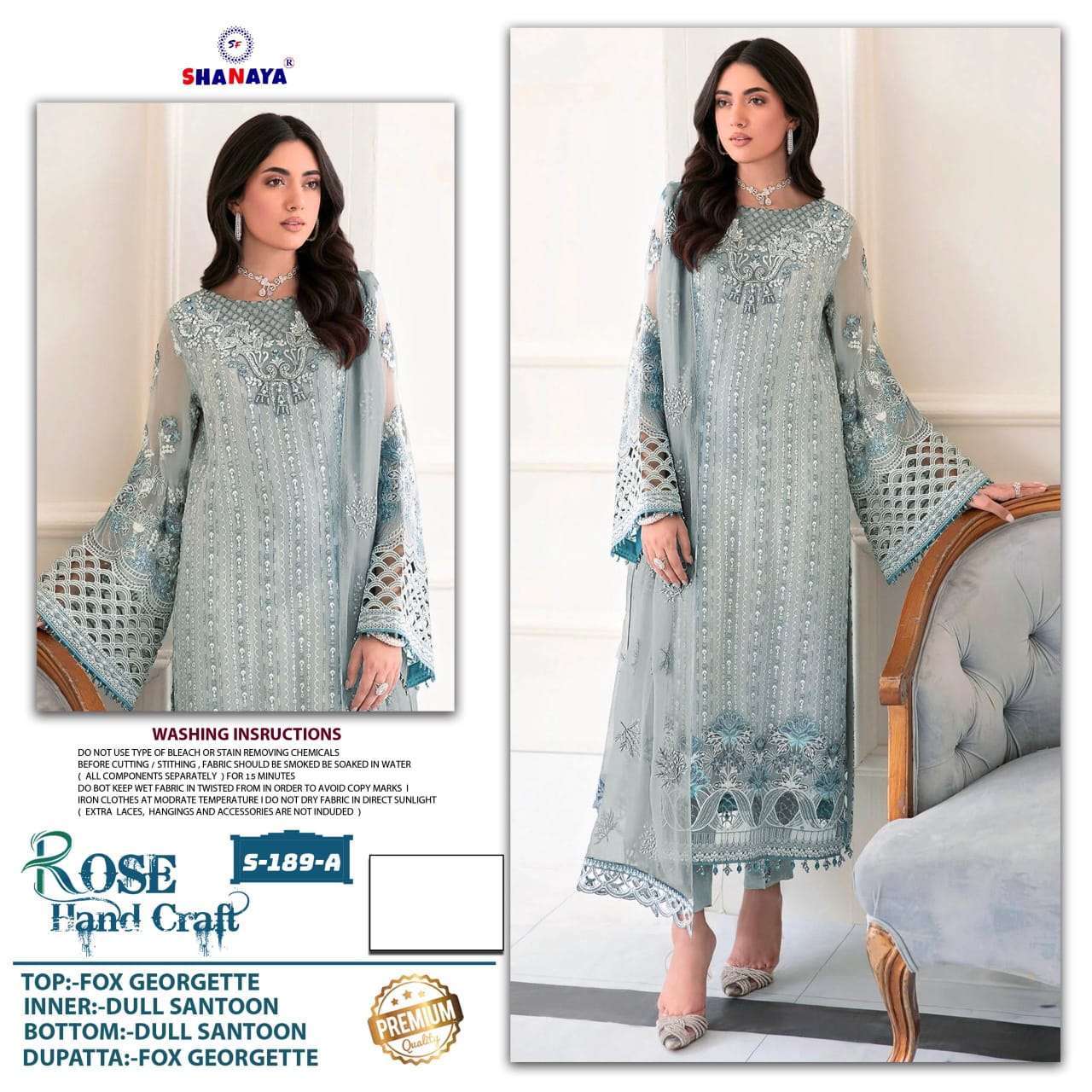 ROSE HAND CRAFT S-189 COLOURS BY SHANAYA FASHION FAUX GEORGETTE DRESSES
