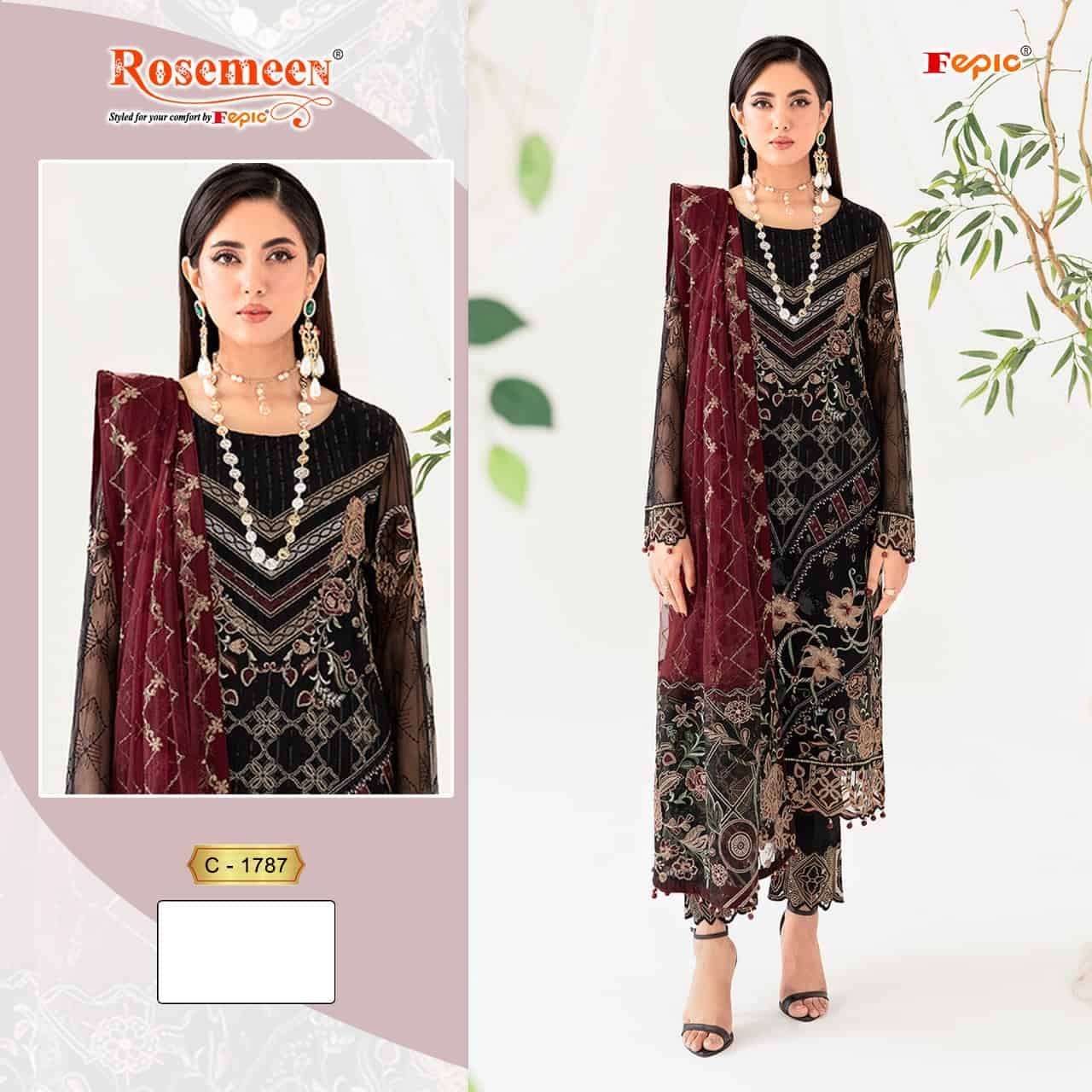 ROSEMEEN 1787 BY FEPIC HEAVY GEORGETTE EMBROIDERED PAKISTANI DRESS