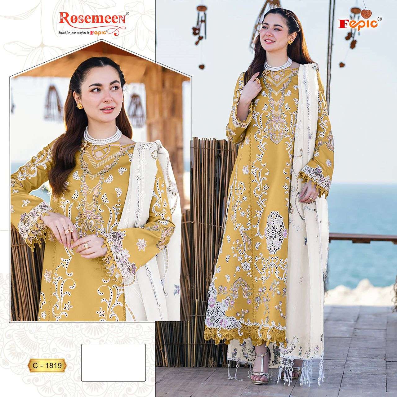 ROSEMEEN C-1819 COLOURS BY FEPIC DESIGNER RAYON PAKISTANI DRESSES