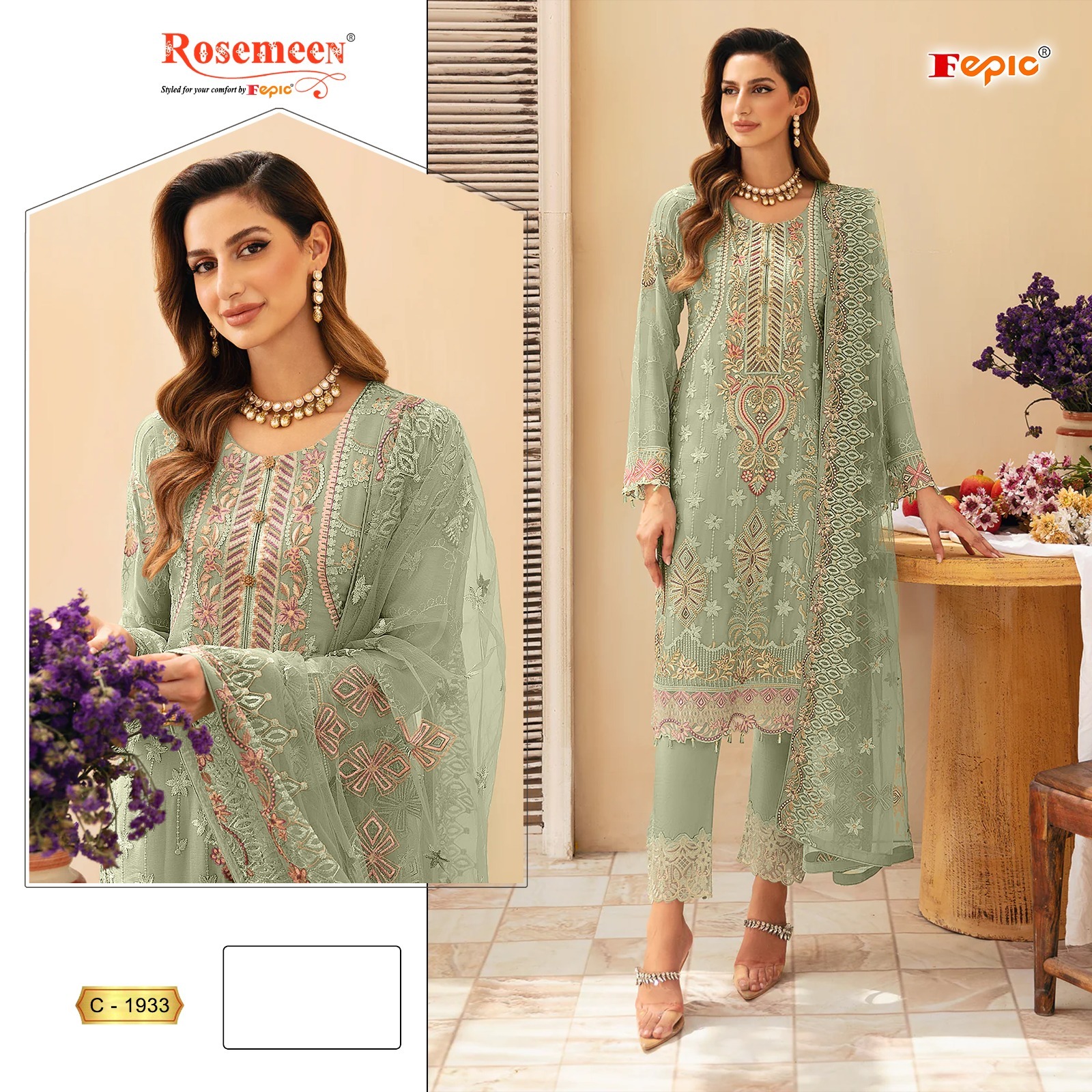 ROSEMEEN C-1933 COLOURS BY FEPIC HEAVY GEORGETTE PAKISTANI DRESSES