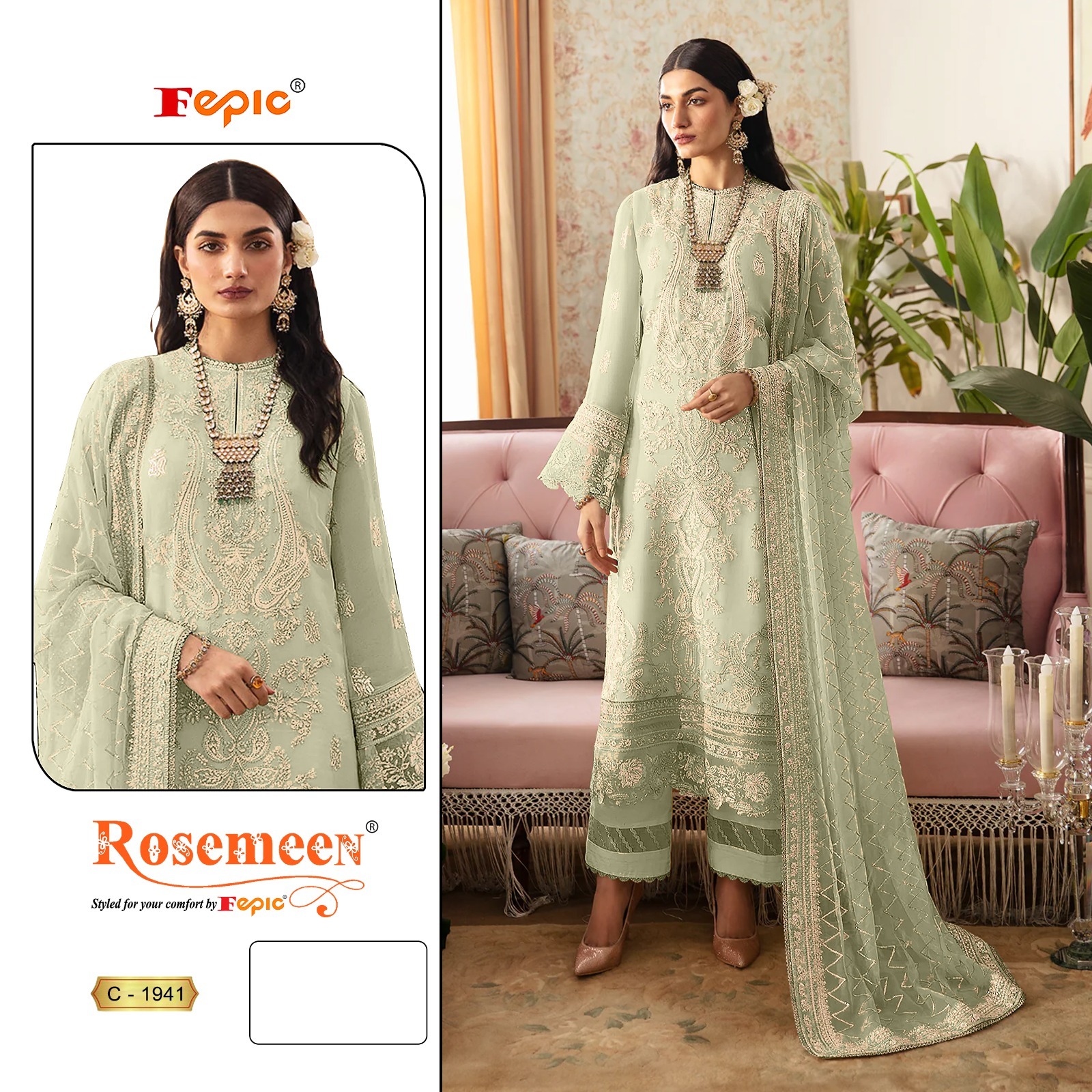 ROSEMEEN C-1941 COLOURS BY FEPIC HEAVY GEORGETTE PAKISTANI DRESSES