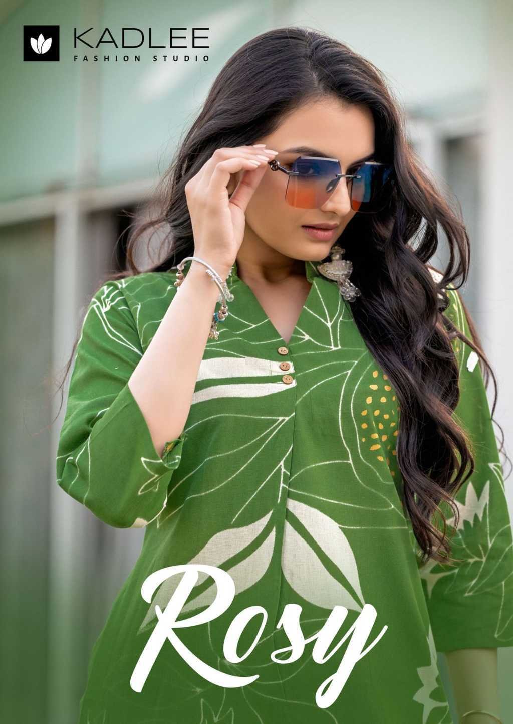 ROSY BY KADLEE 2001 TO 2005 SERIES RAYON FLEX PRINT KURTIS WITH PANT