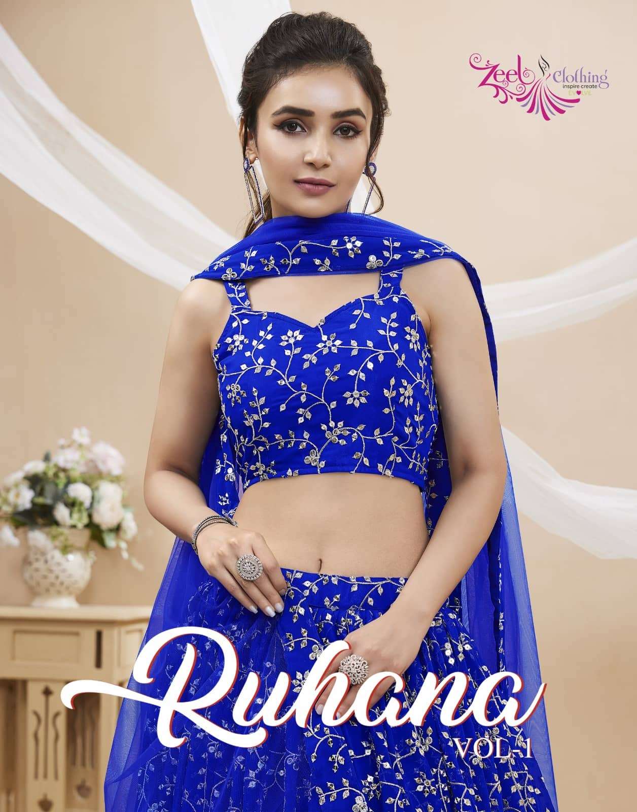 RUHANA VOL-1 BY ZEEL CLOTHING 401 TO 406 SERIES HEAVY GEORGETTE LEHENGAS