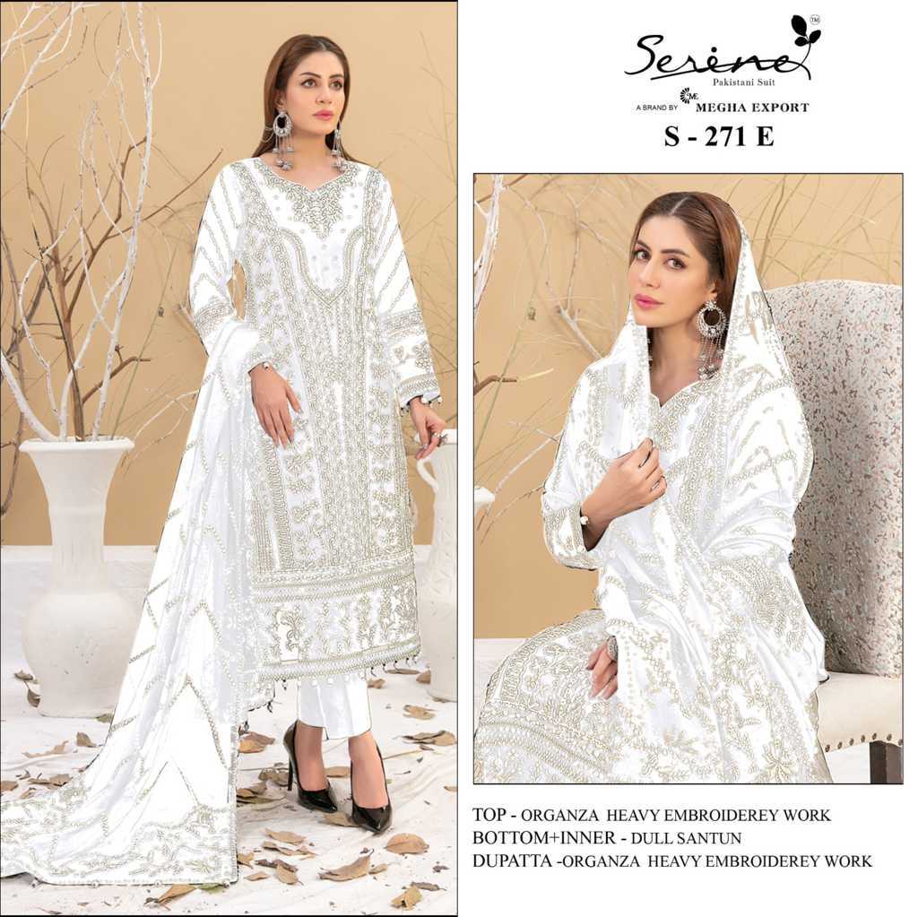 S-271 NEW COLOURS BY SERINE 271-E AND 271-F ORGANZA PAKISTANI DRESSES