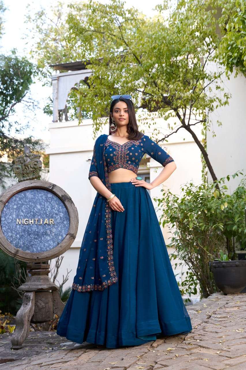 SARIKA-1416FRZ BY SUSWANI FANCY DESIGNER HEAVY GEORGETTE LEHENGA