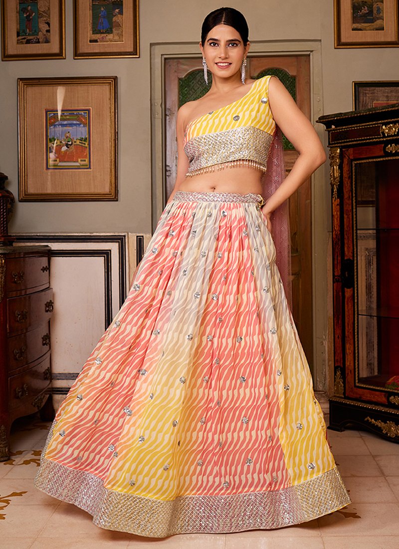 SS-154-1871 BY SUSWANI BOLLYWOOD DESIGNER ORGANZA SILK LEHENGA