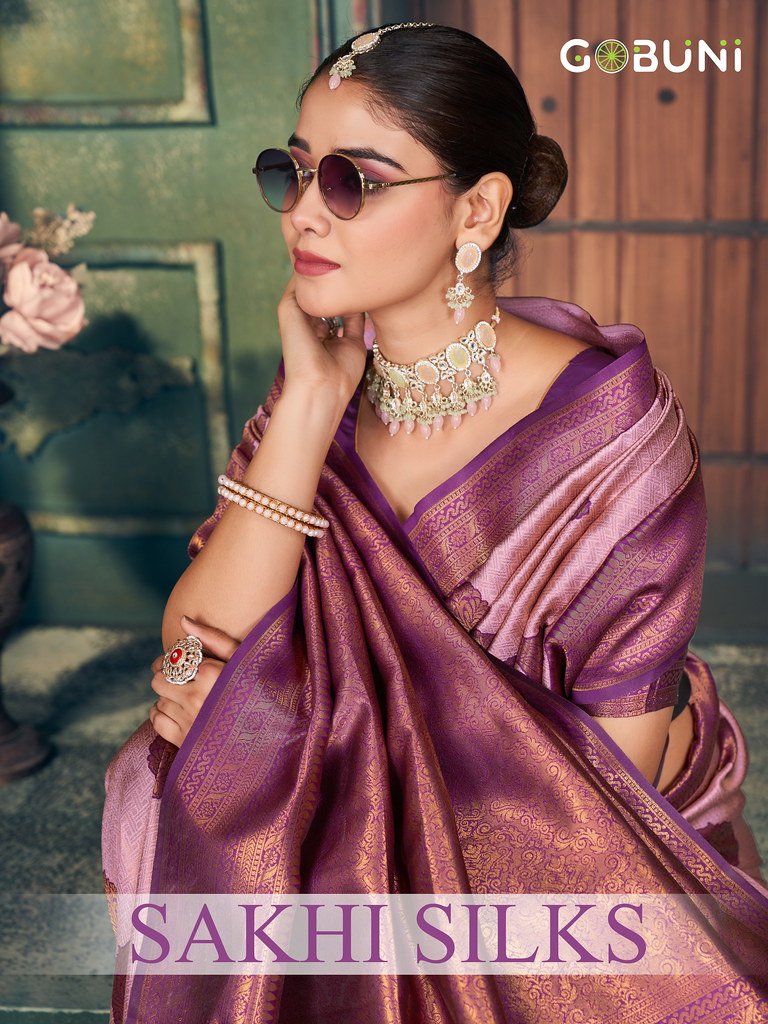 SAKHI SILKS BY GOBUNI 1201 TO 1204 SERIES FANCY DESIGNER SILK SAREES