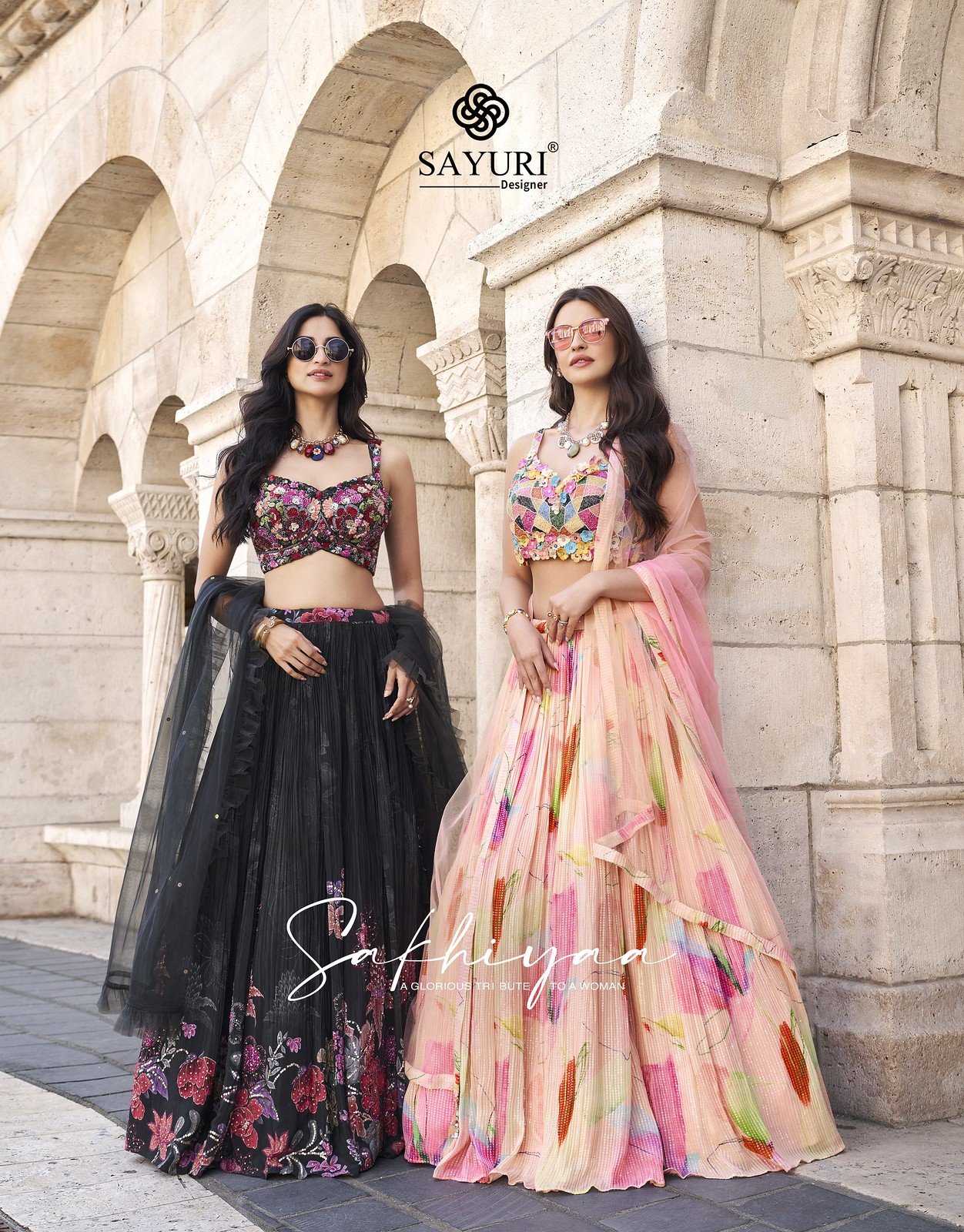 SAKHIYAA BY SAYURI 5706 TO 5708 SERIES PREMIUM CHINON SILK LEHENGAS