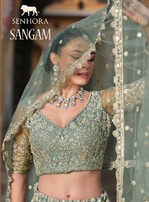 SANGAM BY SENHORA 4001 TO 4006 SERIES HEAVY BUTTERFLY NET LEHENGAS
