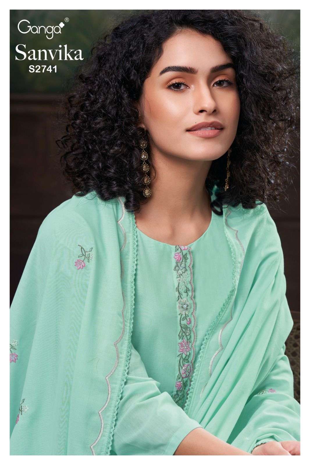 SANVIKA 2741 BY GANGA FASHIONS 2741-A TO 2741-C SERIES VOIL DRESSES