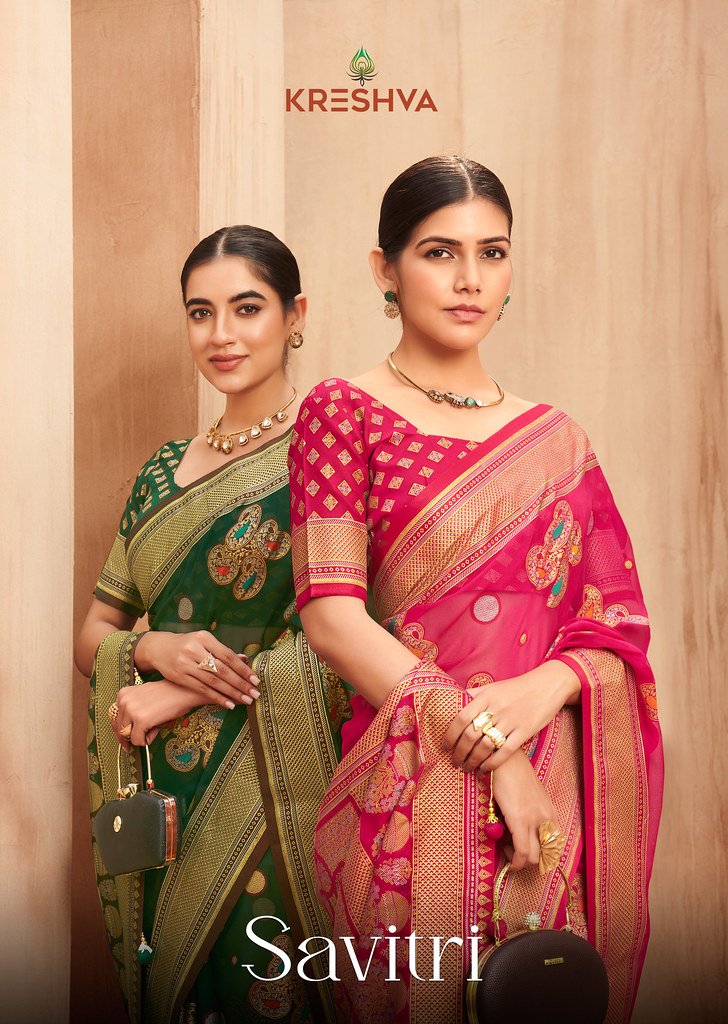 SAVITRI BY KRESHVA K-1051 TO K-1053 SERIES LUX PV GEORGETTE SAREES