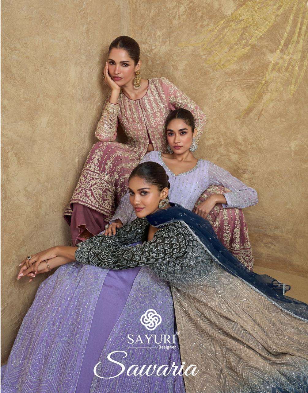 SAWARIA BY SAYURI 5609 TO 5611 SERIES GEORGETTE INDO-WESTERN DRESSES