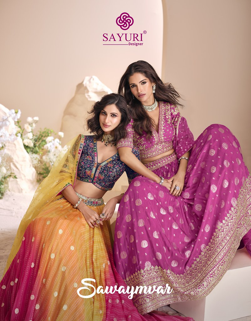 SAWAYMVAR BY SAYURI 5696 TO 5698 SERIES VISCOSE JACQUARD SILK LEHENGAS