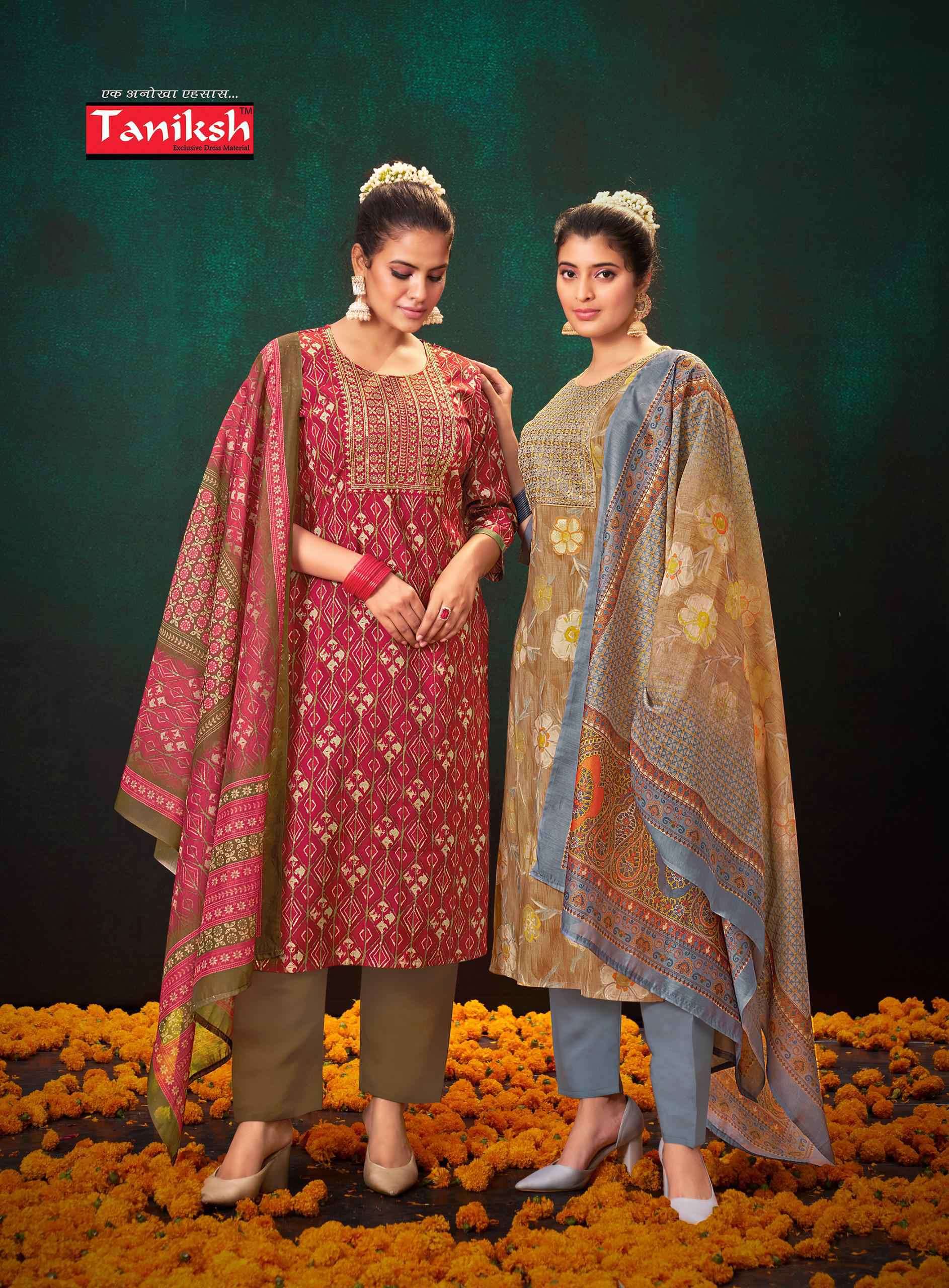 SELINA VOL-1 BY TANIKSH 1001 TO 1008 SERIES MUSLIN PRINT STITCHED DRESSES