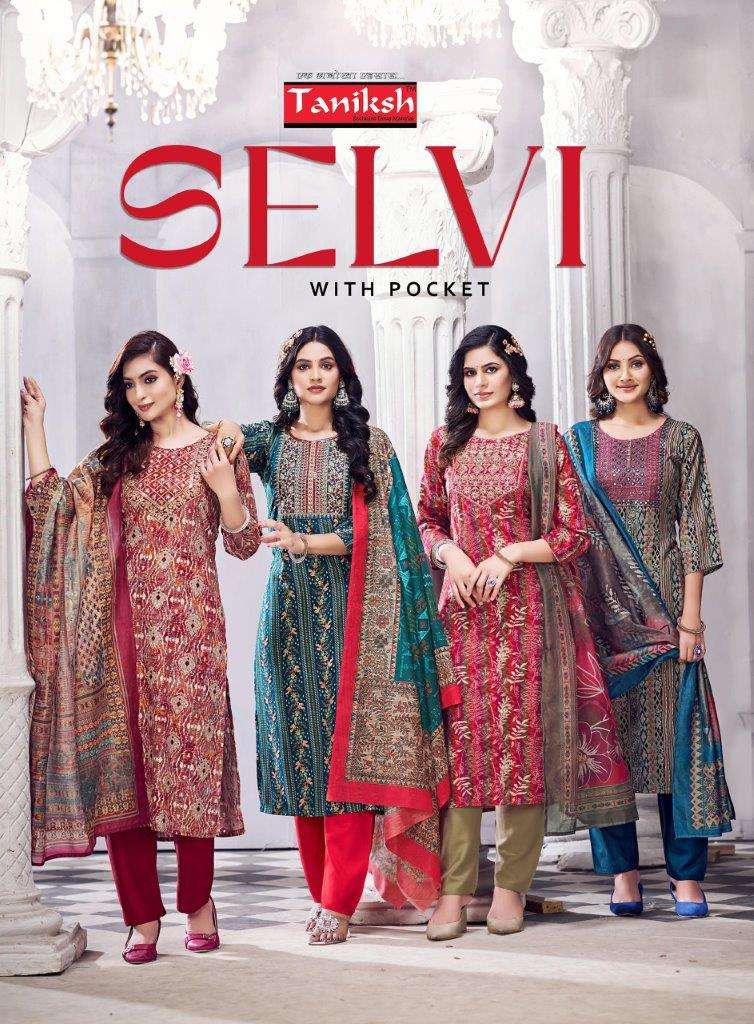 SELVI VOL-1 BY TANIKSH 1001 TO 1008 SERIES DESIGNER RAYON STITCHED DRESSES