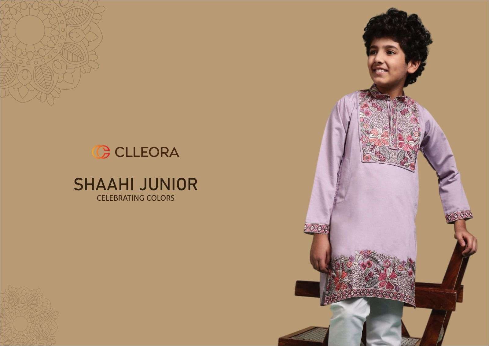 SHAAHI JUNIOR BY CLLEORA 91101 TO 91106 SERIES VISCOSE SILK KIDS KURTAS PYJAMA