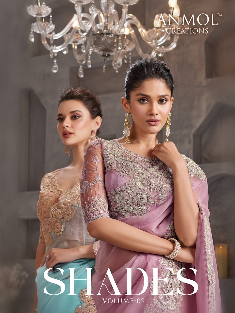 SHADES VOL-9 BY ANMOL CREATIONS 3501 TO 3515 SERIES FANCY SAREES