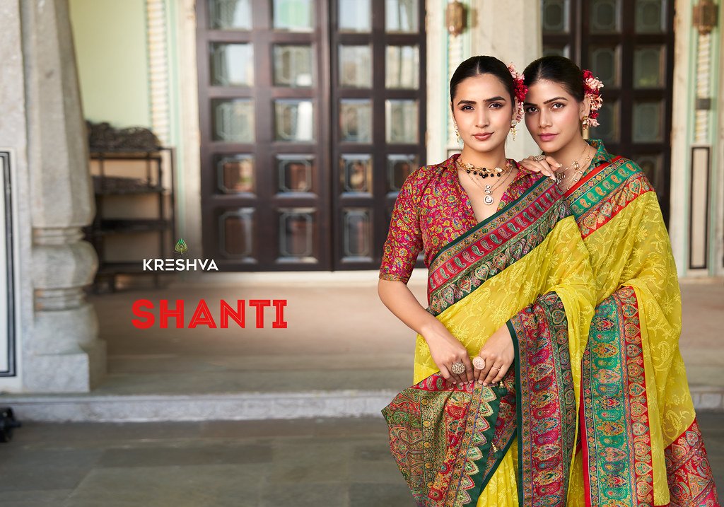 SHANTI BY KRESHVA K-2047 TO K-2052 SERIES LUX PV GEORGETTE SAREES