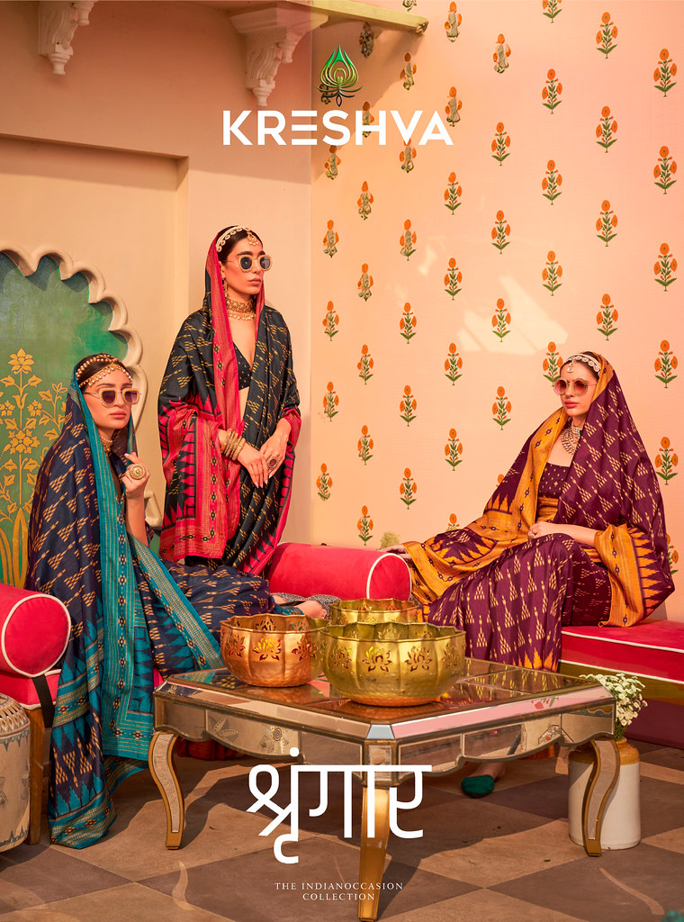 SHRINGAAR BY KRESHVA K-765 TO K-770 SERIES SIGMA SILK PRINT SAREES