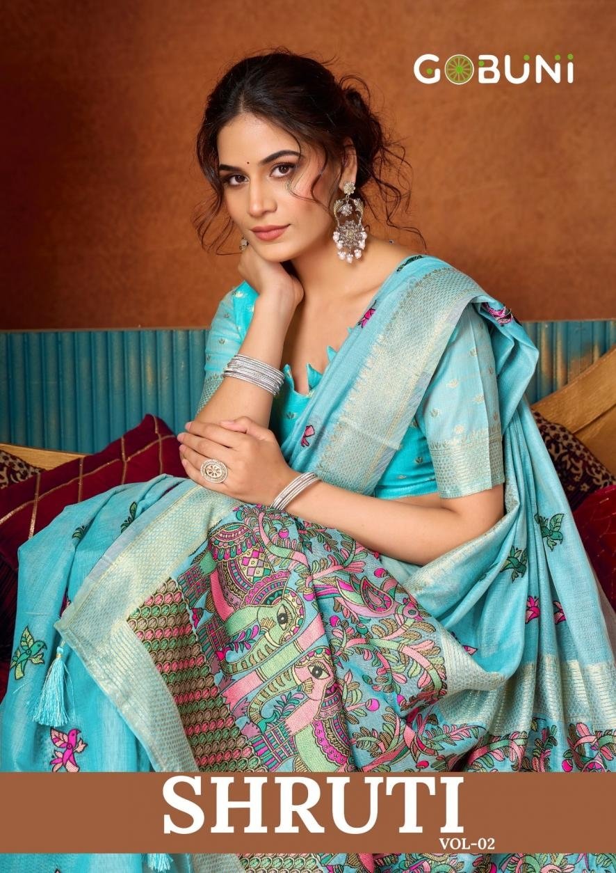 SHRUTI VOL-2 BY GOBUNI 2711 TO 2716 SERIES MODAL KATHA WORK SAREES