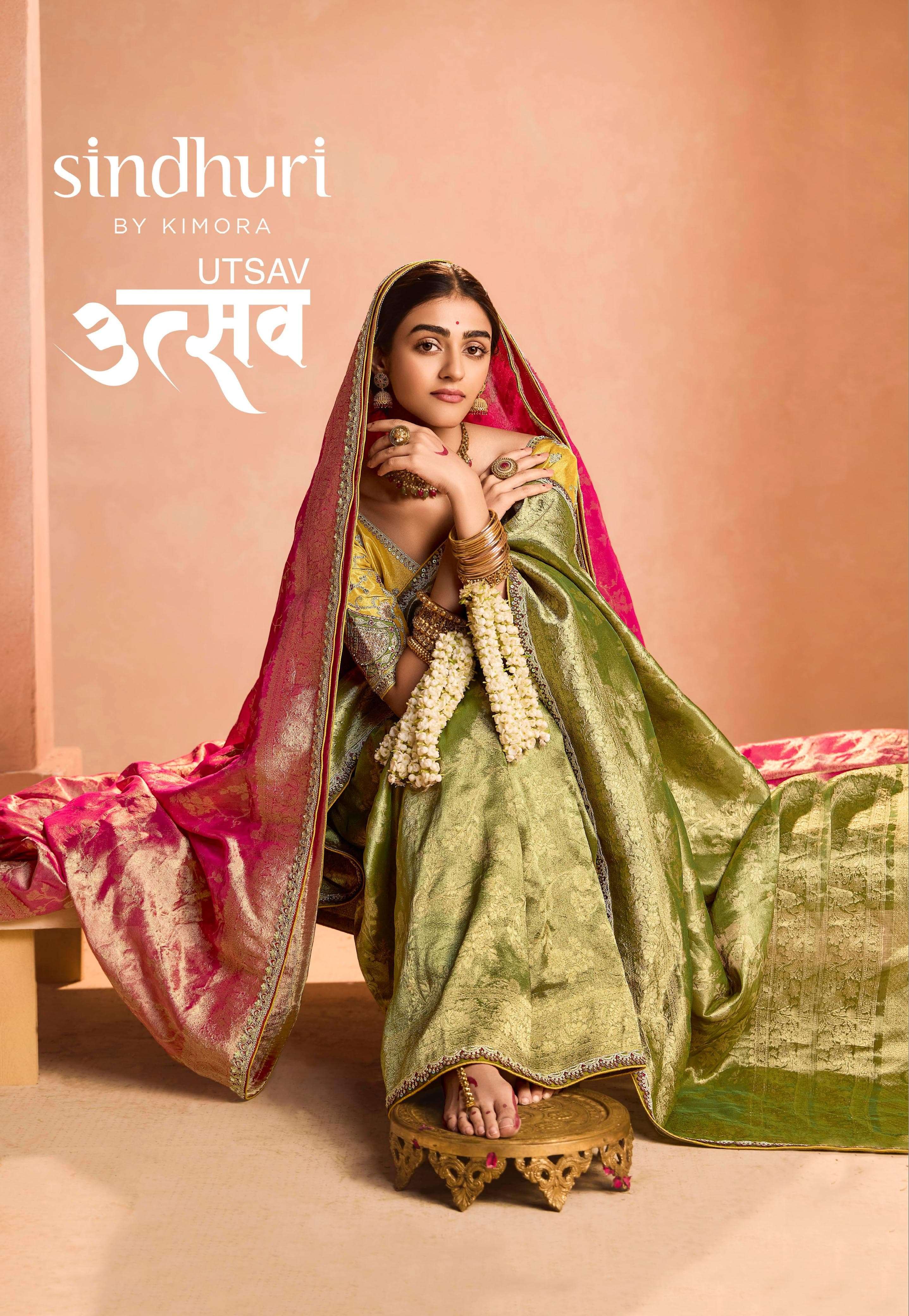 SINDHURI UTSAV BY KIMORA 401 TO 411 SERIES PURE TISSUE SILK SAREES