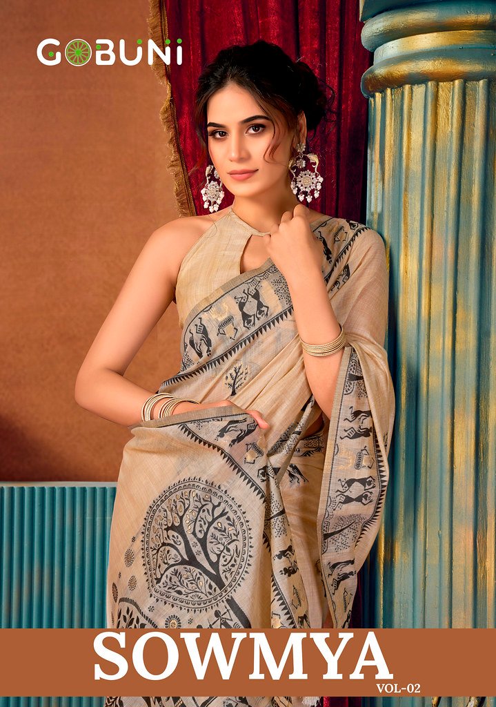 SOWMYA VOL-2 BY GOBUNI 2411 To 2416 SERIES MODAL WARLI WORK SAREES
