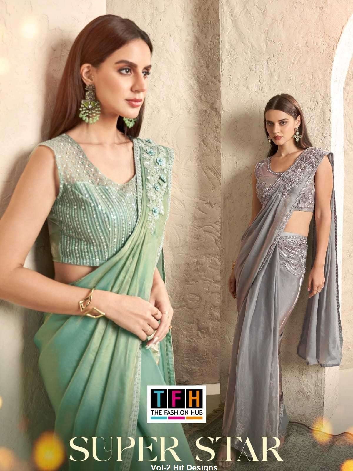 SUPER STAR VOL-2 HIT DESIGNS BY TFH 7700 SERIES HEAVY DESIGNER SAREES