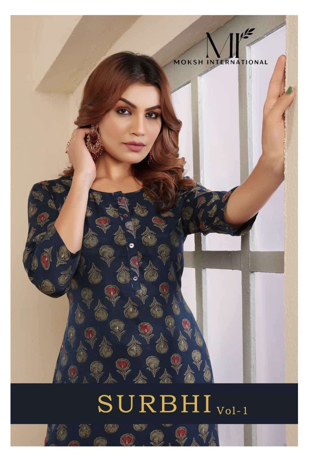 SURBHI VOL-1 BY MOKSH INTERNATIONAL 5122 TO 5123 SERIES VISCOSE MUSLIN KURTIS
