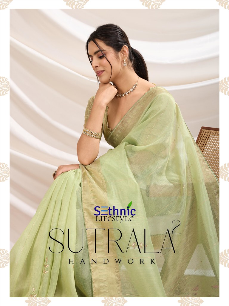 SUTRALA VOL-2 BY SETHNIC 80001 TO 80004 SERIES TISSUE LINEN SAREES