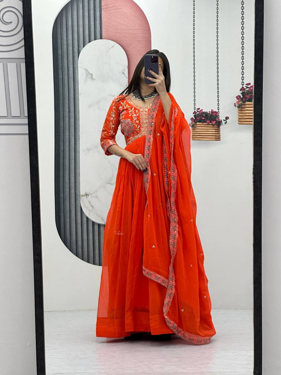 TAPI-227 BY SUSWANI FANCY DESIGNER HEAVY FAUX GEORGETTE LONG GOWN